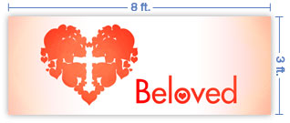 8x3 Horizontal Church Banner of Beloved