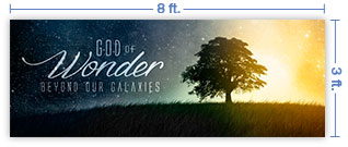 8x3 Horizontal Church Banner of God of Wonder